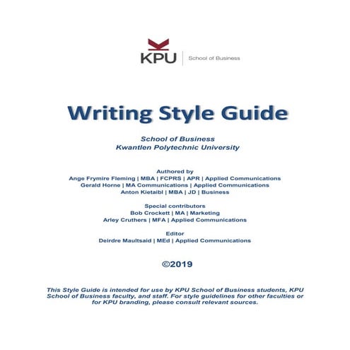 Kwantlen Polytechnic Uni Style guide.pdf