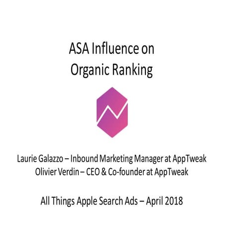 ASA Influence on Organic Ranking by AppTweak