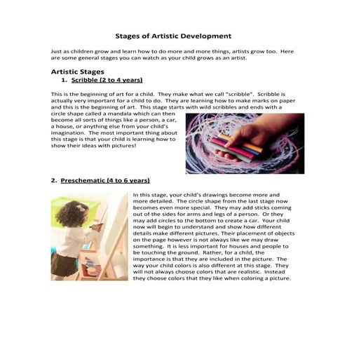 Stages of artistic development