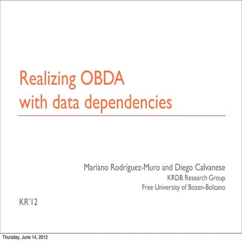 KR12 Semantic Index and TBox optimisation with respect to dependencies