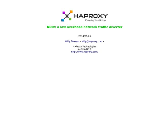 Kernel Recipes 2014 - NDIV: a low overhead network traffic diverter