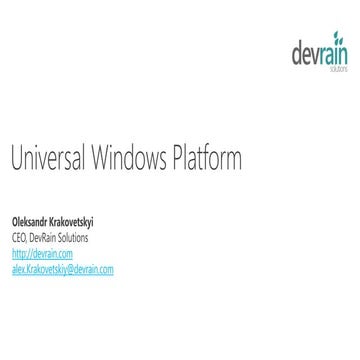 Lviv MD Day 2015 Олександр Краковецький "Universal Windows Platform Bridges д...
