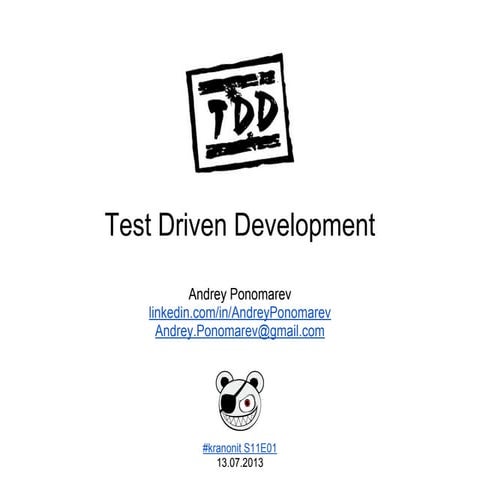 kranonit S11E01 Андрей Пономарёв: Тренинг по TDD в Java