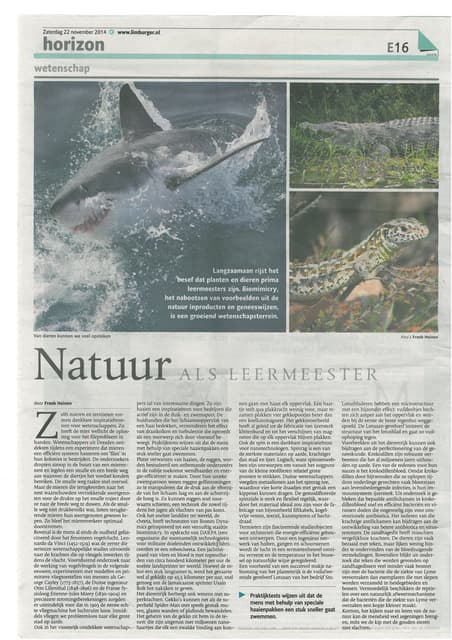 Krantenartikel limburgs dagblad 22 11-2014