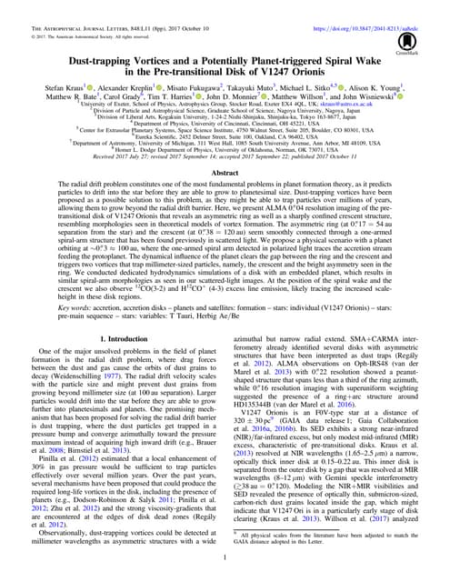 Dust-trapping Vortices and a Potentially Planet-triggered Spiral Wake in the ...