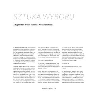 Krauze, Sztuka wyboru