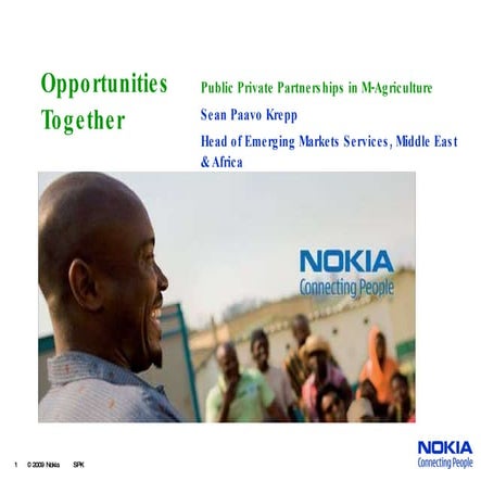 Opportunities together: public private partnerships in M-Agriculture