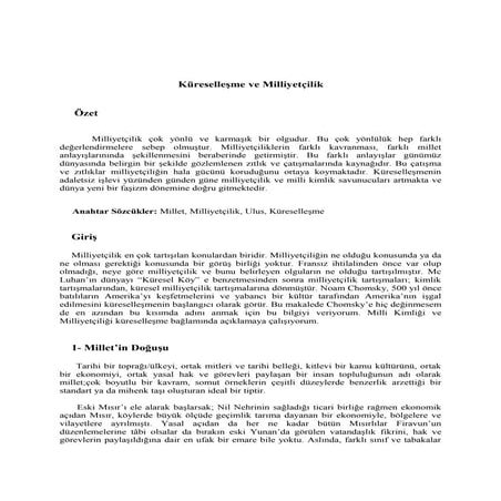 Küreselleşme ve milliyetçilik