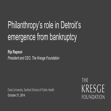 Philanthropy’s role in Detroit’s emergence from bankruptcy