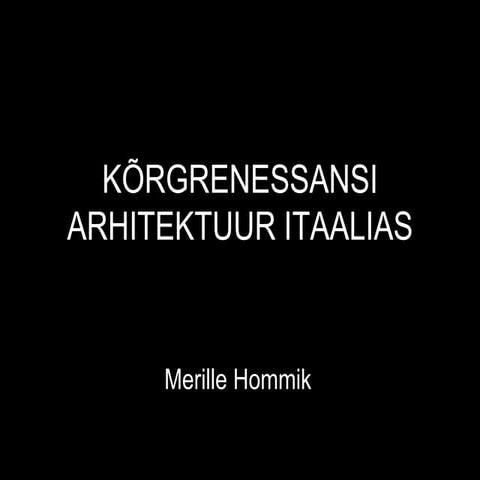 Kõrgrenessansi arhitektuur Itaalias