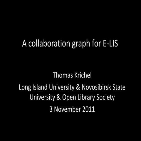 Krichel·A Collaboration Graph for E-LIS