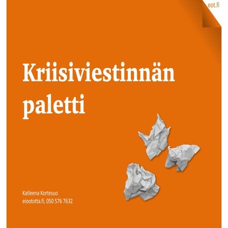 Kriisiviestinnän paletti