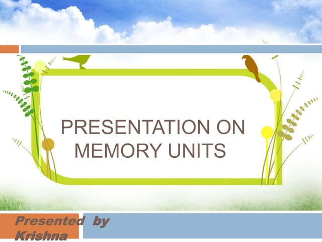 presentation on memory units.