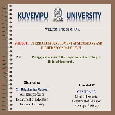 Educational philosopher jiddu krishnnamurthy