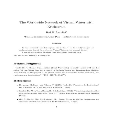 The Worldwide Network of Virtual Water with Kriskogram