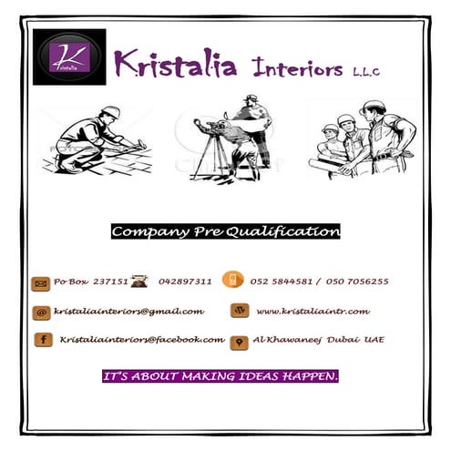 Kristalia interiors  pre qualification 16 05 15
