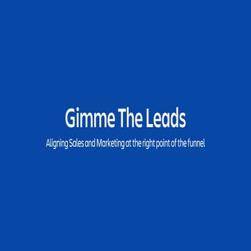 Kristen Habacht - Gimme the leads: Aligning sales and marketing at the right ...