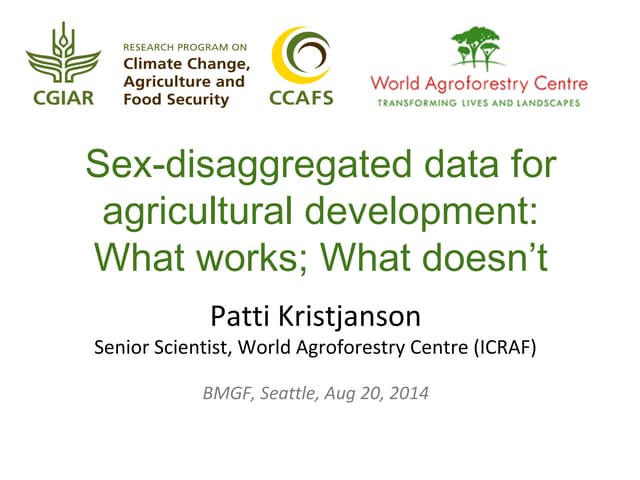 Sex-disaggregated data for agricultural development: What works; What doesn’t