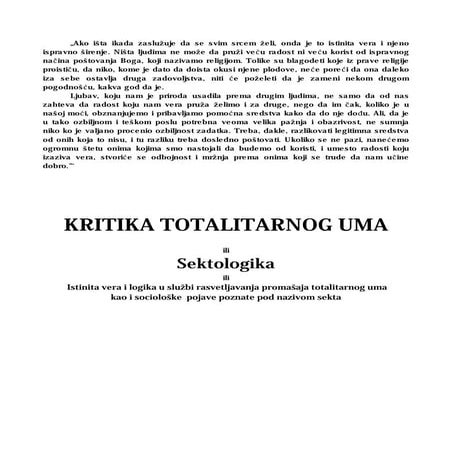 Kritika totalitarnog uma ili sektologika