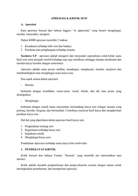 Ciri Khas Kritik Akademis Terletak Pada Kritik seni