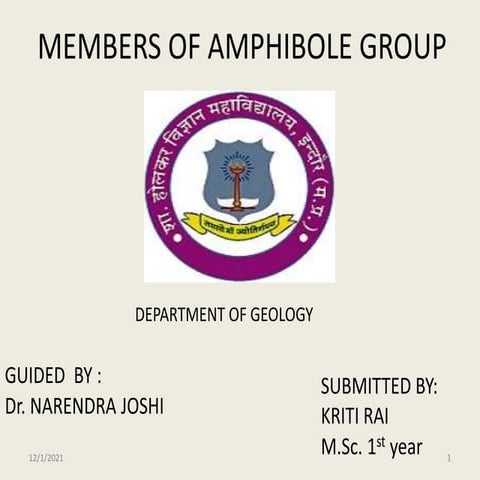 MEMBERS OF AMPHIBOLE GROUP