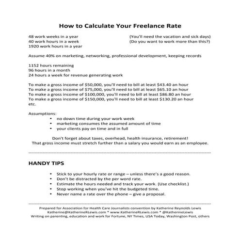 Krl handout on freelance success