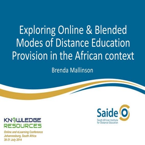  Exploring Modes of Education Provision in the African Context