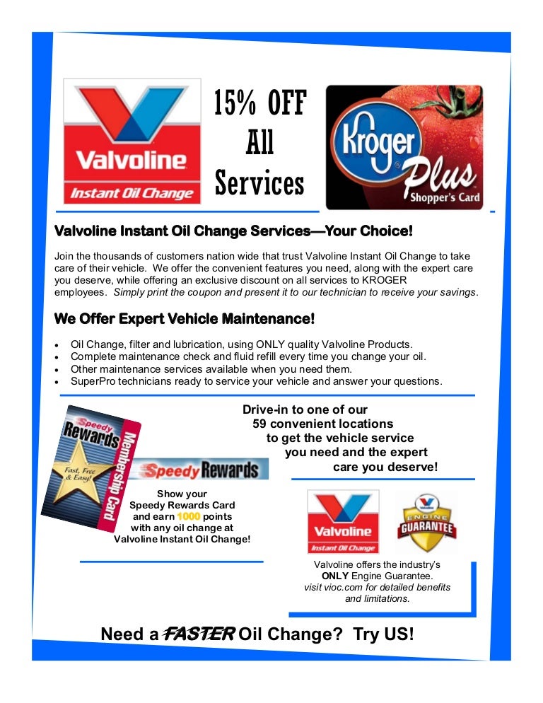 Valvoline Instant Oil Change Coupon with Best Picture ...