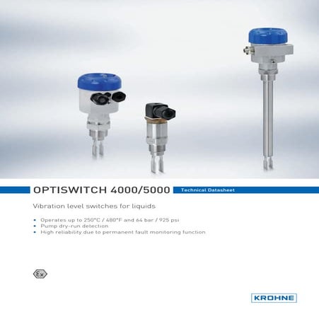 Krohne Vibrating Fork Level Switches