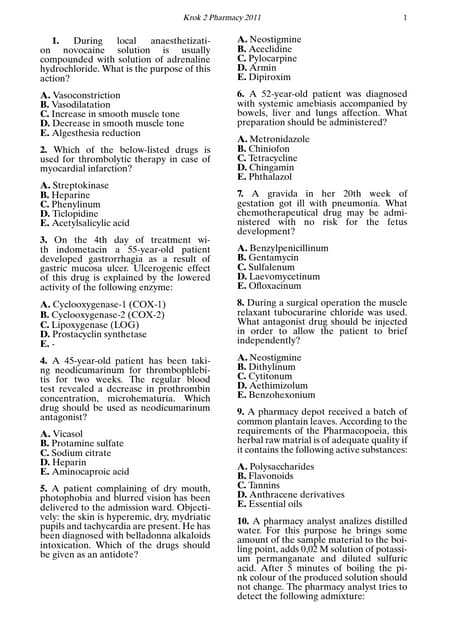 Krok 2 2011 Question Paper Pharmacy Krok 2 2011 Question Paper Pharmacy