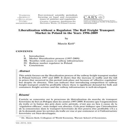 Impacts of Rail Deregulation on Rail Transport Performance | PDF