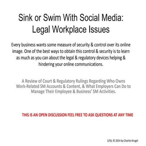Krugel's Assurance University Social Media & Law Presentation May 2014