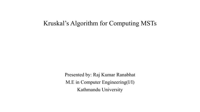 Kruskal's algorithm