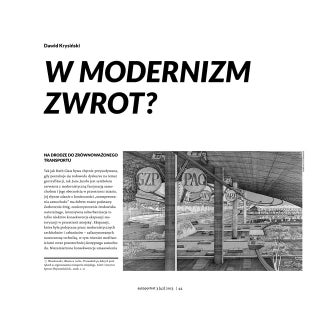 Dawid Krysiński, W modernizm zwrot?