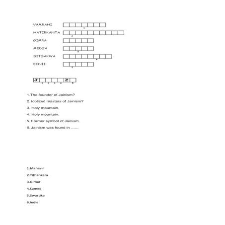 Jainism puzzle | DOCX