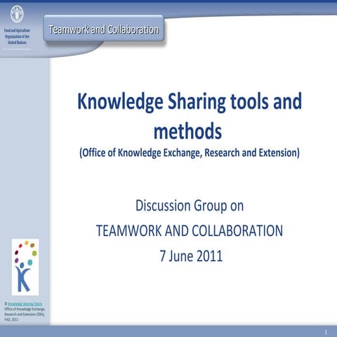 Knowledge Sharing Tools At Fao Ppt