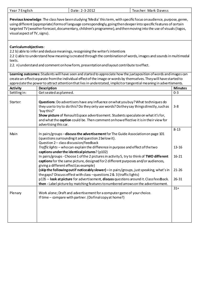 history lesson plan ks3