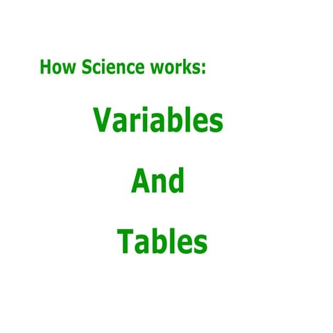Variables and Tables
