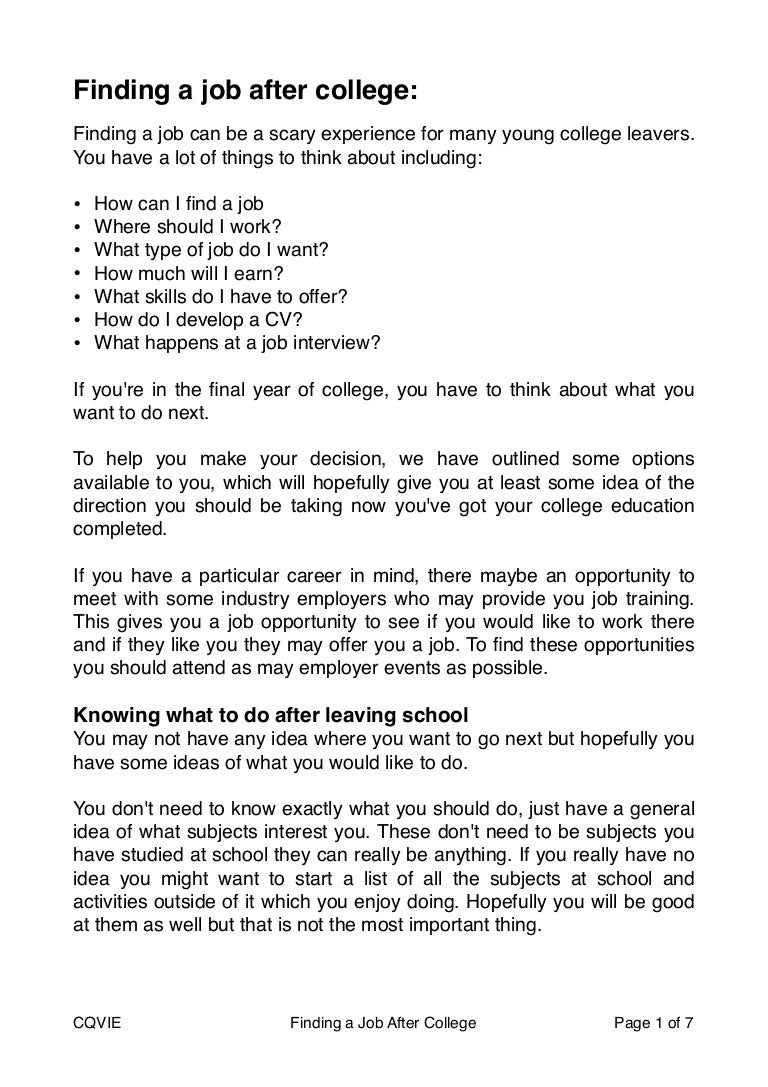 skills to offer an employer