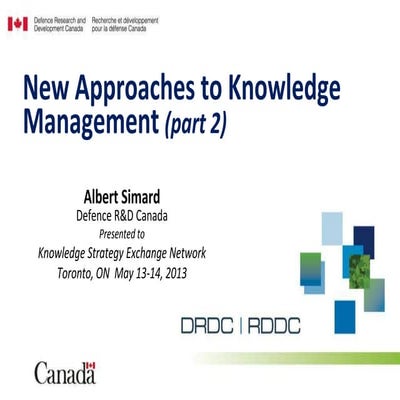 New Approaches to Knowlege Management (part 2)