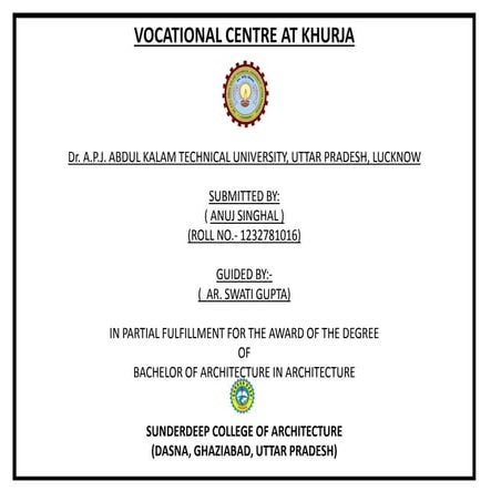 VOCATIONAL CENTRE AT KHURJA