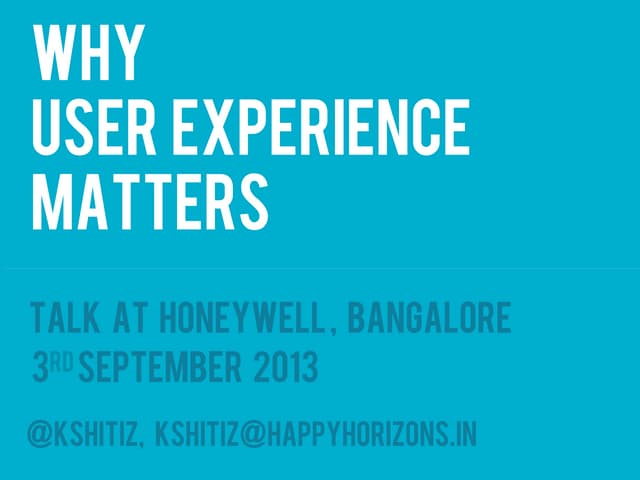 Why User Experience Matters