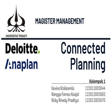 Connected Planing Anaplan and Deloitte