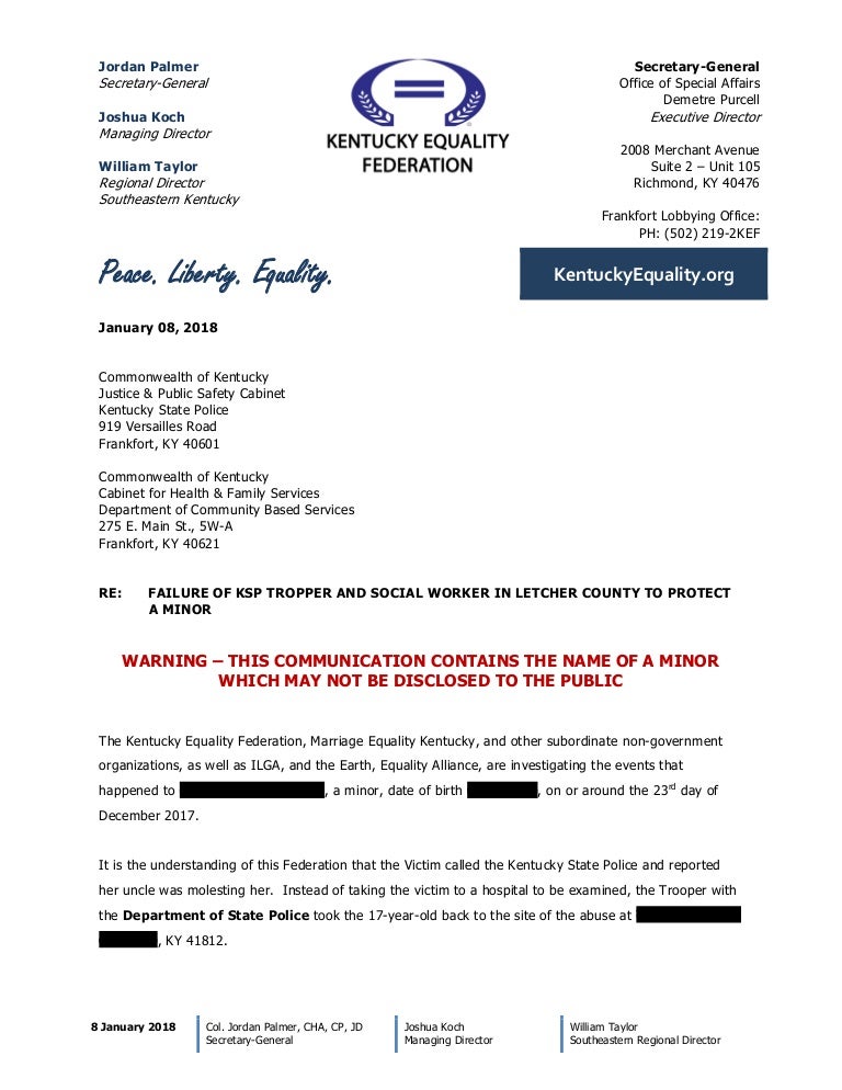 Kentucky Equality Federation Jordan Palmer Prepares To Sue Kentucky