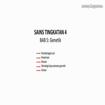 sains spm form 4 chapter 5 genetic of human and plants | PDF