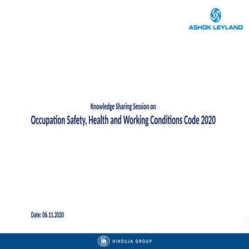 Comprehensive Overview of the Occupational Safety, Health and Working ...