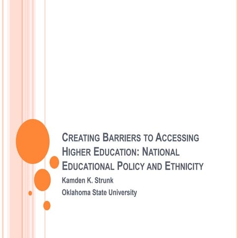 Creating Barriers to Accessing Higher Education: National Educational Policy ...