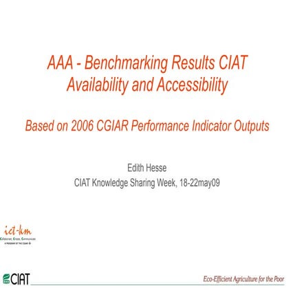 AAA - Benchmarking Results CIAT
