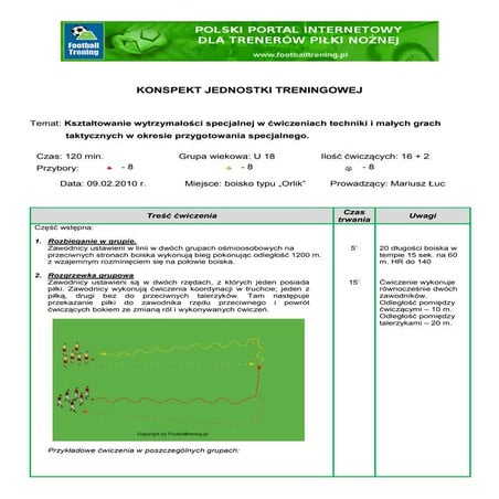 Kształtowanie wytrzymałości specjalnej w ćwiczeniach techniki i małych grach ...