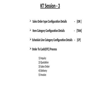 sales order type configurations details and Item category configurations deta...